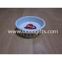 Pet Feeding/Dog Bowl with Logo, Made of Ceramic, Comes in White images