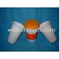 Porcelain Coffee Mugs with Silicone Sleeve and Lid,Customized Logos and Colors are Welcome images