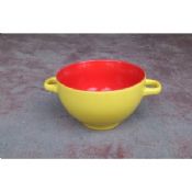 Soppa mugg/skål i stengods med tvåfärgad färg images