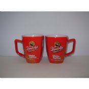 Deux tons couleur émail céramique mug à café avec impression du logo images