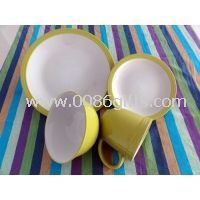 16Pcs Two Tone Color Stoneware Dinner Set, FDA, CPSIA,CA65,LFGB and 84/500/EEC images