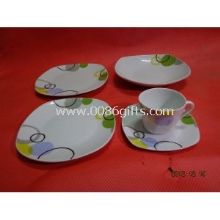 20pcs Square-shaped Porcelain Dinnerware Set with Full-color Cut Decal Printing images