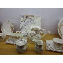 Bone China Dinner Set with Elegant Flower Design, Customers Logos Can be printed images