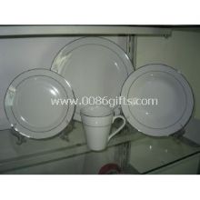 Economical Porcelain Dinnerware Set with Gold Rim and Lines, for Daily Households images