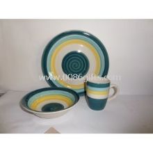 Ručně malované kameninové 12ks keramiky nádobí servisní sady, mikrovlnná trouba a myčka Safe images