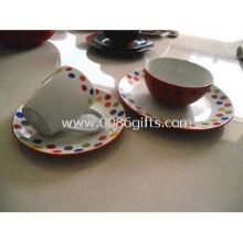 Stoneware Decal Dinnerware Sets with round dot images