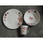 dîner de porcelaine 12pcs définit avec logo autocollant personnalisé et conceptions sont acceptées images