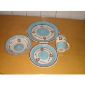 16Pcs Hand-painted Stoneware Dinner Set, Meet FDA, CPSIA,CA65,LFGB and 84/500/EEC images