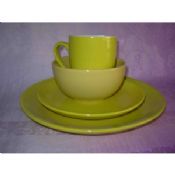 16Pcs Stoneware Yellow Glaze Dinner Set images