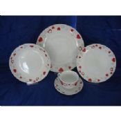 20pcs Coupe Ceramic Dinner Set in Moon Shape, with Full-color Cut Decal Printing images
