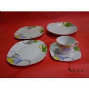 20pcs Square-shaped Porcelain Dinnerware Set with Full-color Cut Decal Printing images