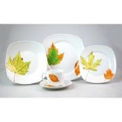 20ks Ctvercova porcelánové nádobí sada s Maple listy Logo tisk images