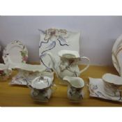 Bone China cena insieme con elegante fiore Design, marchi dei clienti possono essere stampati images