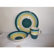 Pictate gresie 12pcs ceramica seturi de cină serviciu, cuptor cu microunde şi maşină de spălat vase în condiţii de siguranţă images