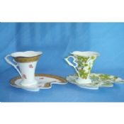 Nowe porcelany kostnej elegancki filiżanka kawy & zestawy herbat stylistyce Decal Gold, skontaktuj się z kontaktu z żywnością images