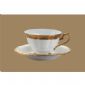 200ml Porcelain Coffee Cup and Saucer Set with Golden Edge small picture
