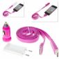 Kit de chargeur (+ chargeur + chargeur voiture + câble USB plat de nouilles Style) pour iPhone small picture