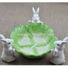 Grön och vit kreativa kanin fack fruktfat images