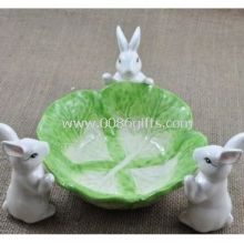 Green and White Creative rabbit fruit tray plate images