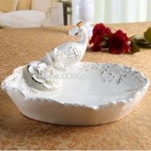 Household handicraft commercial Ceramic peacock of fruit sugar plate images