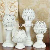 Resin and glass candle holder milk white images
