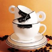 Evropská Cappuccino šálek kávy malé size(cup+plate+spoon) images