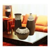 Moderne Mode dreiteilige Keramische Wohnaccessoires und Kunsthandwerk dunklen Stil vase images