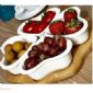 European heart Snack plate compote Bamboo and wood seasoning disc White ceramic plate small picture