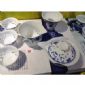 Graciosa ágil oco e gravura piercing jogos de chá 10 peças porcelana azul e branca small picture