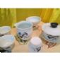 Ensembles de thé 10 pièces encre et lavis de peinture porcelaine blanche faite small picture