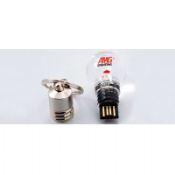 Bulb Plastic USB Flash Drive With Acrylic Material Gift Box Packing images