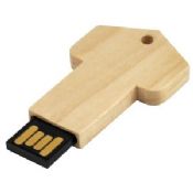 Key Shape Wooden Thumb Drive Eco-friendly images