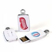 محرك فلاش USB البلاستيك الأبيض رقيقة جداً مع شعار مخصص images