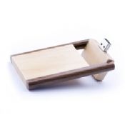 Turnover Compact Bamboo Wooden Thumb Drive images