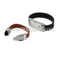 UNIX Wristband Shaped Leather USB Flash Disk Embossed Logo images