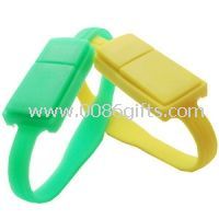 Yellow Green Wristband USB Flash Drive Stick Silicone Bracelet images