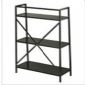 Enkel svart tre lag lagring metall magasinet Rack small picture