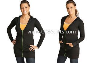 Pilates Spinning Yoga Womens Fitness Wear Long Body Hoodie images