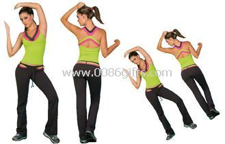 Women’s Athletic Apparel Fitness Suit Tank Tops and Pants Fitness Set images
