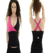 Cross Tank Top Body Slimming Womens Bright Colors Fitness Wear Sweat Wicking images