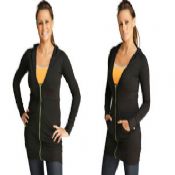 Pilates κλώση γιόγκα Fitness Γυναικών φορούν μακρύ σώμα φούτερ με κουκούλα images