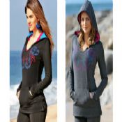 لياقة المرأة Hoodie الجسم طويلة اليوغا ارتداء الأكمام الطويلة images