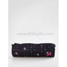 Half round womens fashion pink-black stripe PVC cosmetic bag images