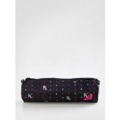 Polovina kolo Dámské módní růžová černý proužek PVC kosmetická taška images