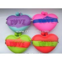 Cheapest Mixed Color Silicone Coin Purse Heart silicone Pouch bags images