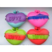 Cheapest Mixed Color Silicone Coin Purse Heart silicone Pouch bags images