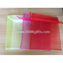 Colorful drawstring fabric organza gift pouches images