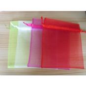 Bolsas de presente do cordão colorido tecido organza images