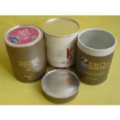 Complicated Food Grade Paper Tin Can / Tube Containers with Metal Bottom and Cap images