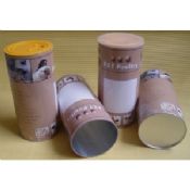 Hârtie tub recipiente cu capac de Metal şi de jos şi capac, PE capac pentru pui praf images